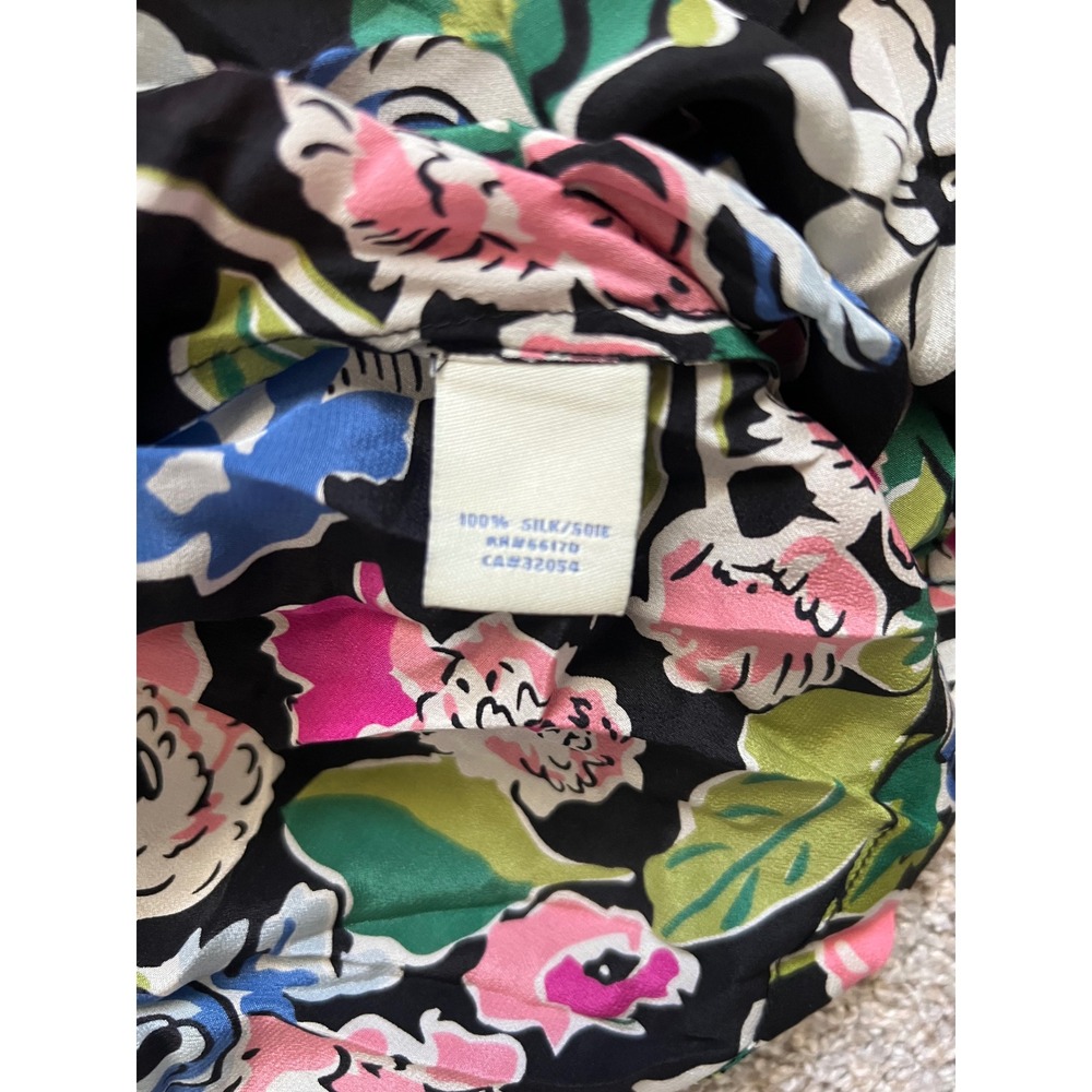 Silk Odille Anthropologie Floral Wrap Blouse with Ruffle Sleeve & Polka Dot Belt - Picture 7 of 8